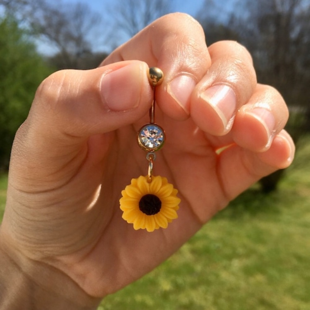 Sunflower Belly Button Ring